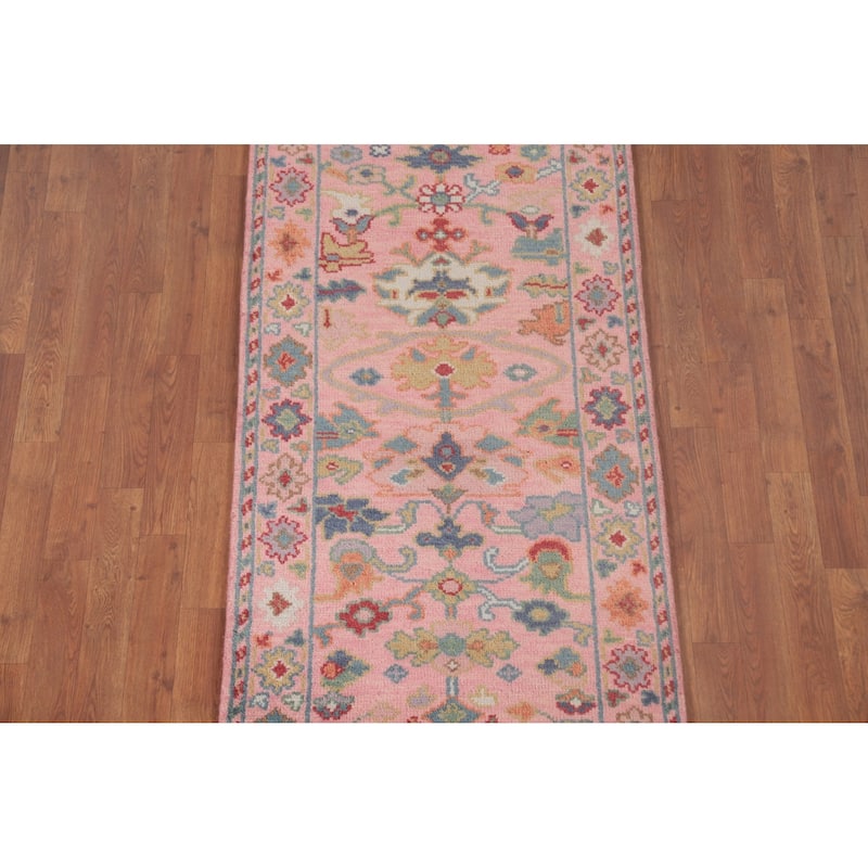 All-Over Pink Oushak Oriental Accent Rug Wool Carpet - 2'8"x 5'10"