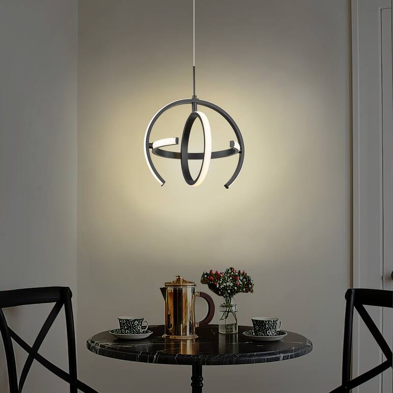 Small LED Orb Chandelier, Adjustable Pendent Light
