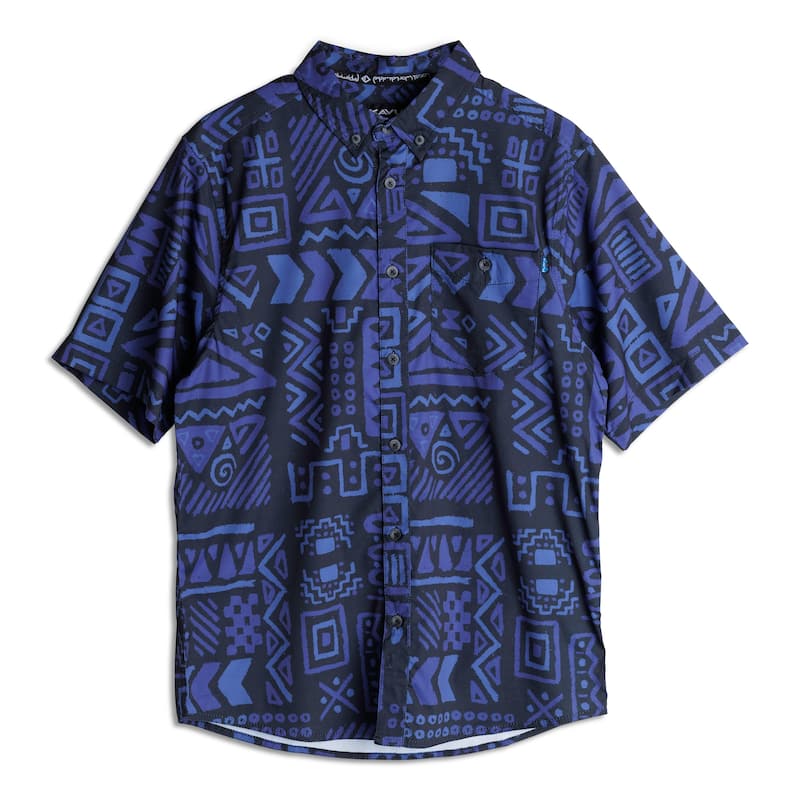KAVU Men's River Wrangler Short-Sleeve Shirt - Screeving - M