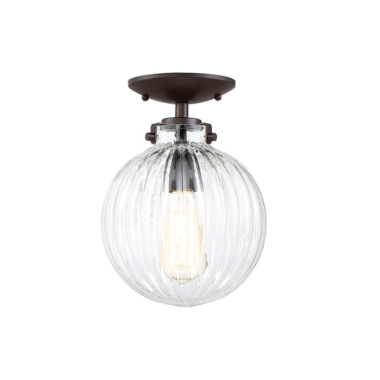 Meridian M60056 Single Light 8" Wide Semi-Flush Globe Ceiling Fixture