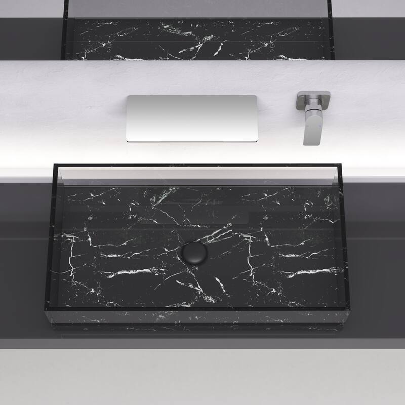 Modern Single Handle Bathroom Sink Faucet with Waterfall Spout Design and Adjustable Water Temperature and Flow - White