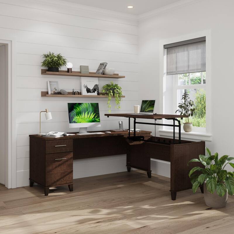 Somerset 72W 3 Position Sit to Stand L Shaped Desk by Bush Furniture