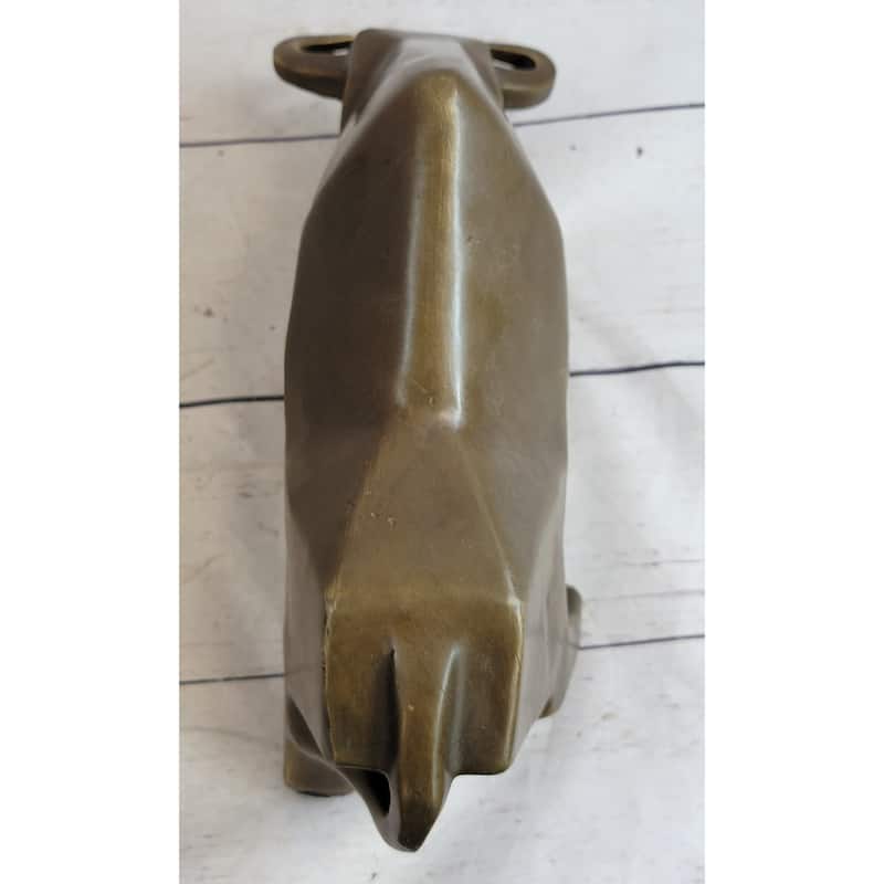Hot Cast Bronze Sharp Edged Imitative Bull Modern Art Figurine Figure Sculpture Signed Art