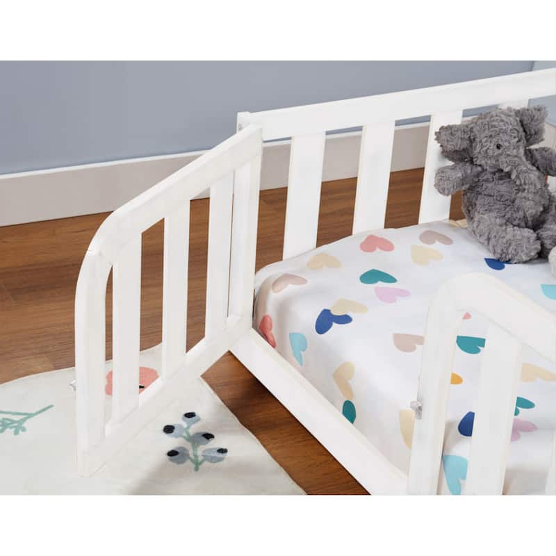 COSTARS Toddler Floor Bed with Rails for Kids, Montessori Wooden Twin Bed Frame with Door, Low to Ground