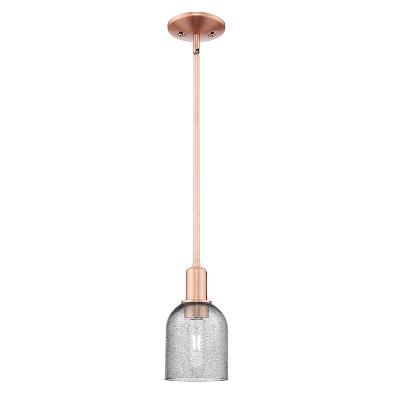 Innovations Lighting Endless Possibilities Arcadia - Caledonia - 1 Light 5" Stem Hung Mini Pendant - Charcoal/Antique Copper