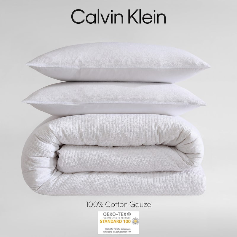 Calvin Klein Seersucker 3 Piece Comforter Set