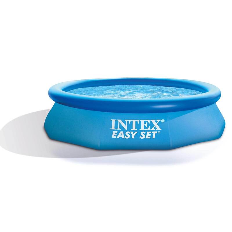Intex 10ft Round Swimming Pool Cover & Easy Set 10ft x 30in Inflatable Pool - 18.9
