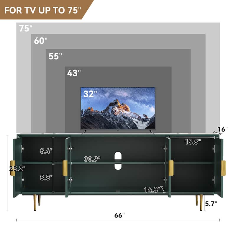 66'' Media Console for TVs up to 70 inch - Green
