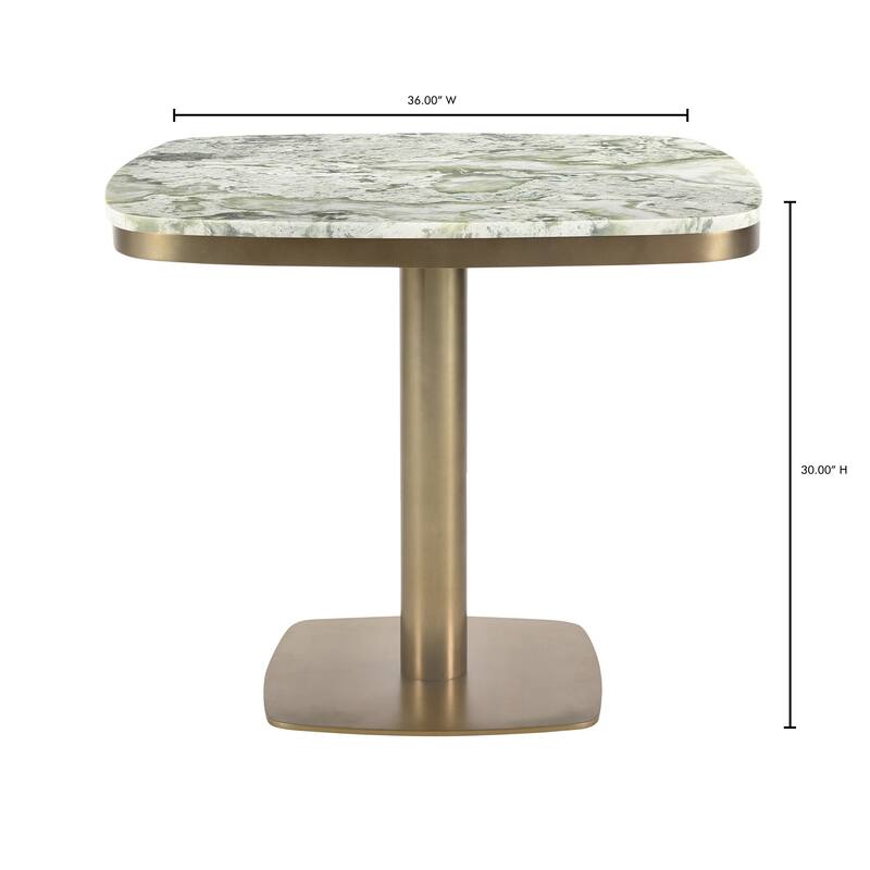Aurelle Home Antique Brass Marble-Top Cafe Table