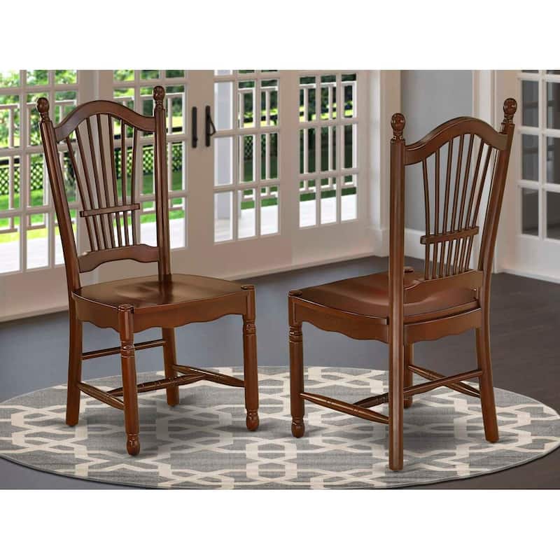 Dining Chair with Dover Wood Seat, Casual Mahogany Finish, Set of 2, Home Use - 18