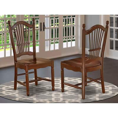 Dining Chair with Dover Wood Seat, Casual Mahogany Finish, Set of 2, Home Use - 18