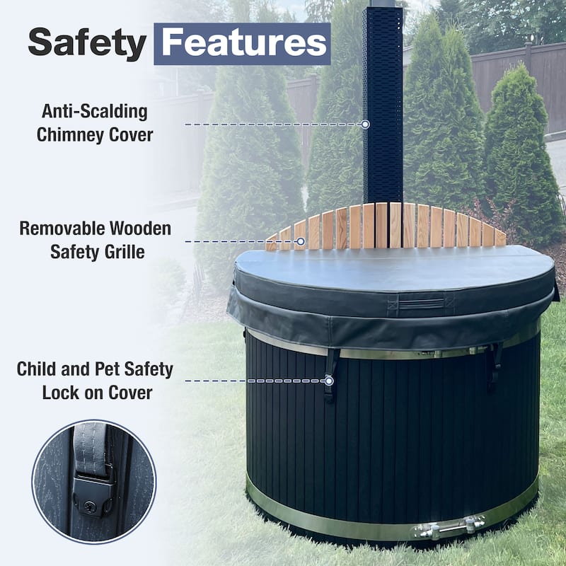 ALEKO 3-5 People Stainless Steel Hot Tub & Cold Plunge Tub Wood-Fired Heater