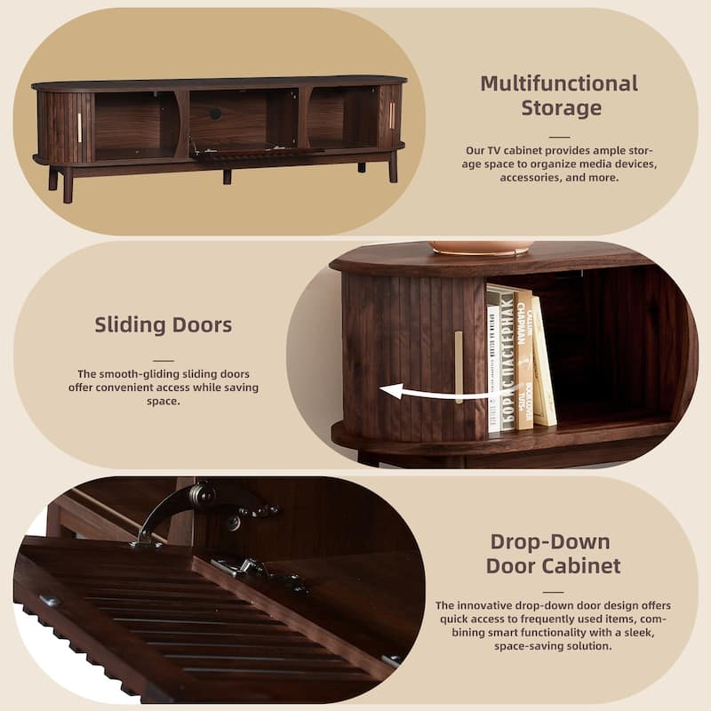 67 in with Storage Cabinet TV Stand for TVs up to 75 in - n/a