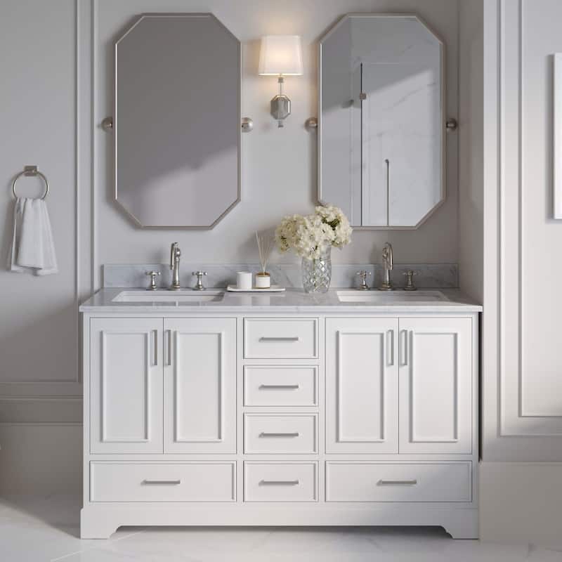 Ariel M061DCW2RVO Stafford 61" Free Standing Double Basin Vanity Set
