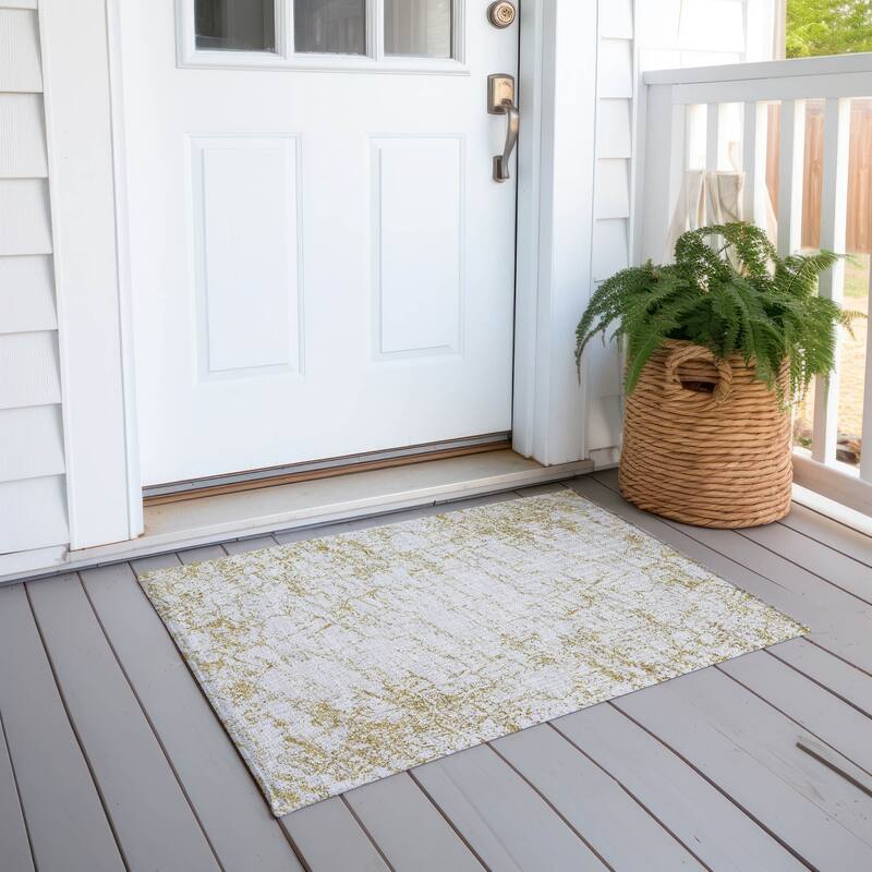 Machine Washable Indoor/ Outdoor Chantille Modern Texture Rug