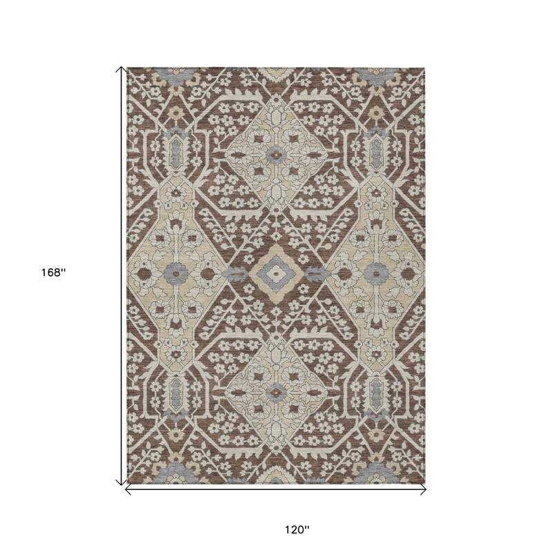 HomeRoots Floral Transitional Rectangle Outdoor Rug