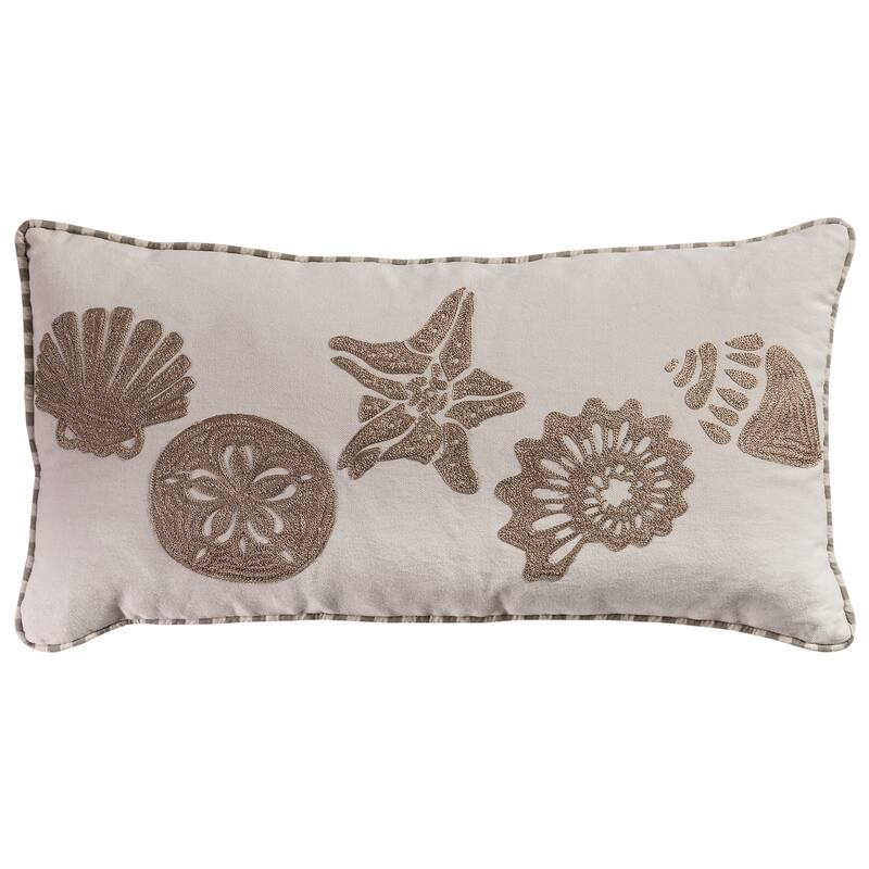 Rizzy Home Traditional Cream Pillow Cover - 11"x21"