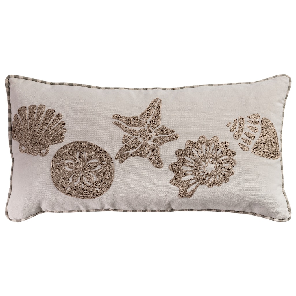 Rizzy Home Traditional Cream Pillow Cover - 11"x21"