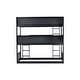 preview thumbnail 13 of 11, Distinctive Twin Size Triple Wood Bunk Kids Bed with Ladder,Guardrail