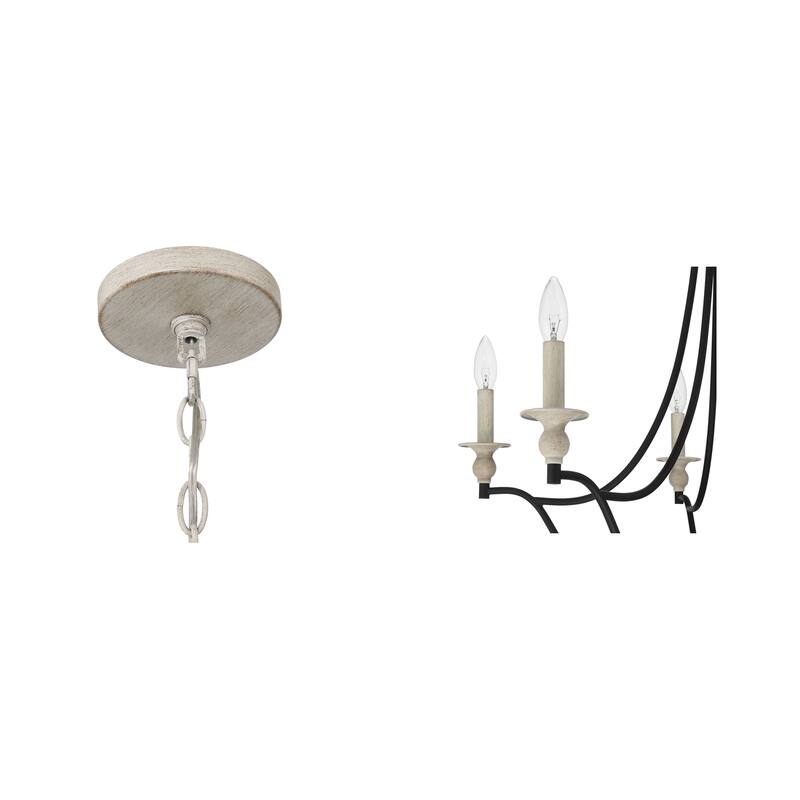 Farmhouse 5-light French Country Candle Chandelier for Dining Room with UL Certified - 27.5 inches