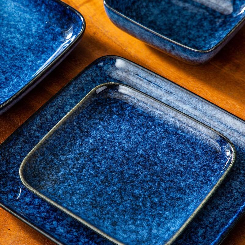 vancasso Stern Reactive Glaze Stoneware Dinnerware Set, Service for 4