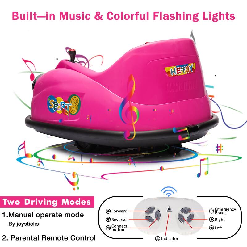 12V Ride On Electric Bumper Car for Kids with Parent Remote
