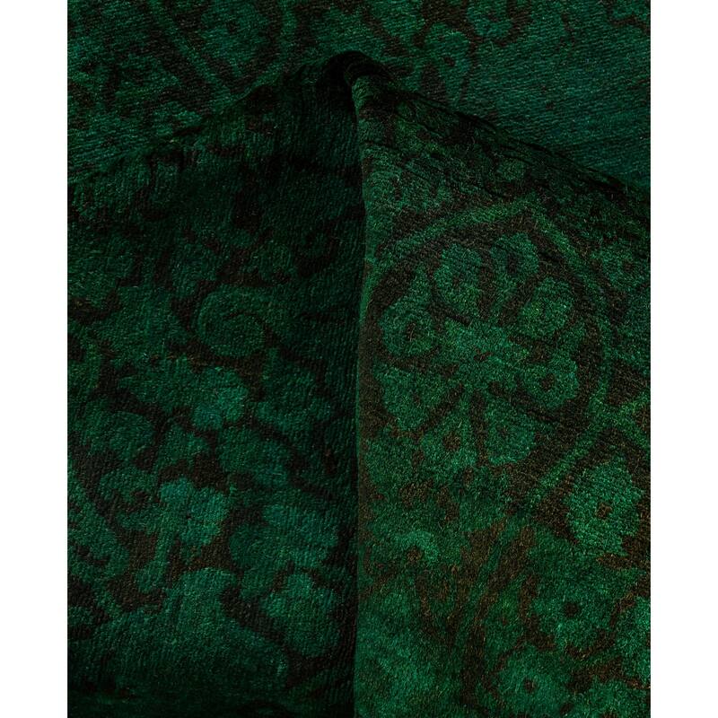 Overdyed One-of-a-Kind Hand-Knotted Area Rug - Green - 4' 1" x 6' 8"