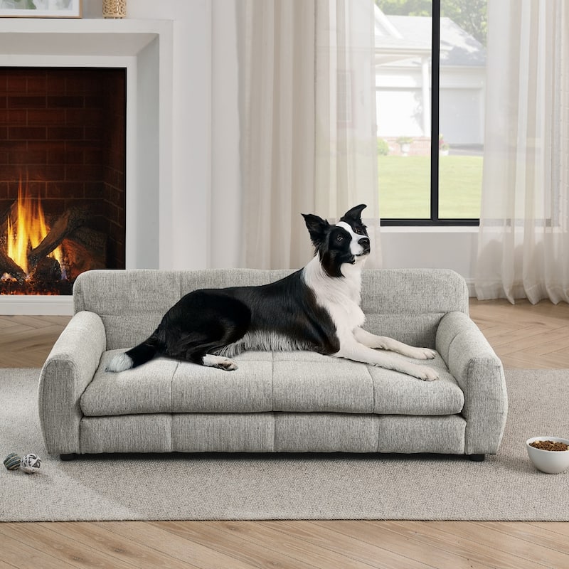 Modern Soft Pet Sofa Bed for Dogs Up to 130lbs - Beige