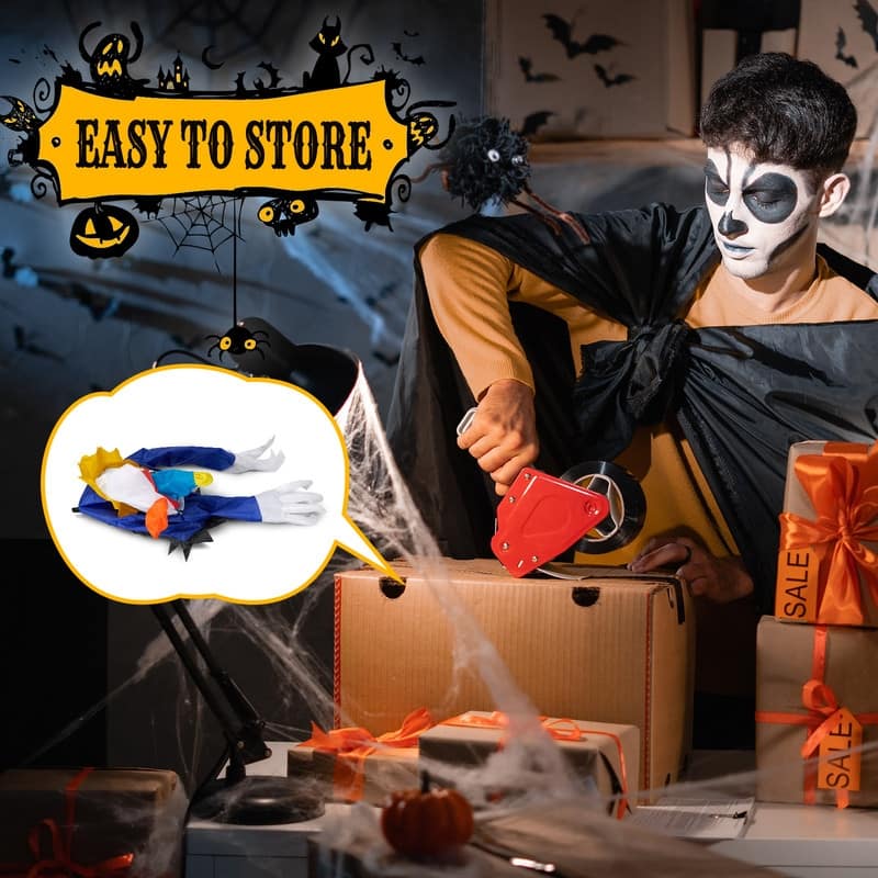 40 in. Halloween Clown Inflatable Decorations Broke Out From Window