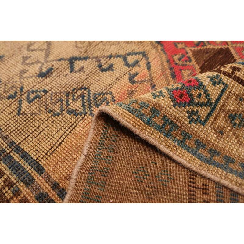 ECARPETGALLERY Hand-knotted Melis Vintage Khaki Wool Rug - 4'2 x 7'3