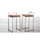 preview thumbnail 43 of 107, Silver Orchid Forrest Stainless Steel Stackable Fully Welded Counter Stool (Set of 2)