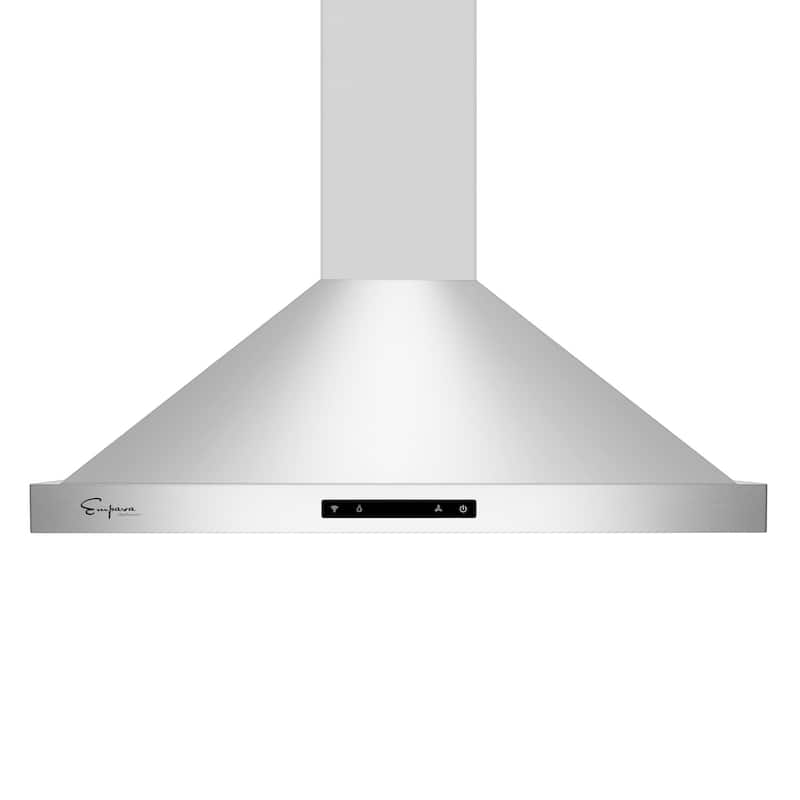 36" Ducted and Ductless Wall Mount Range Hood - Remote Control with Ducted Exhaust Vent