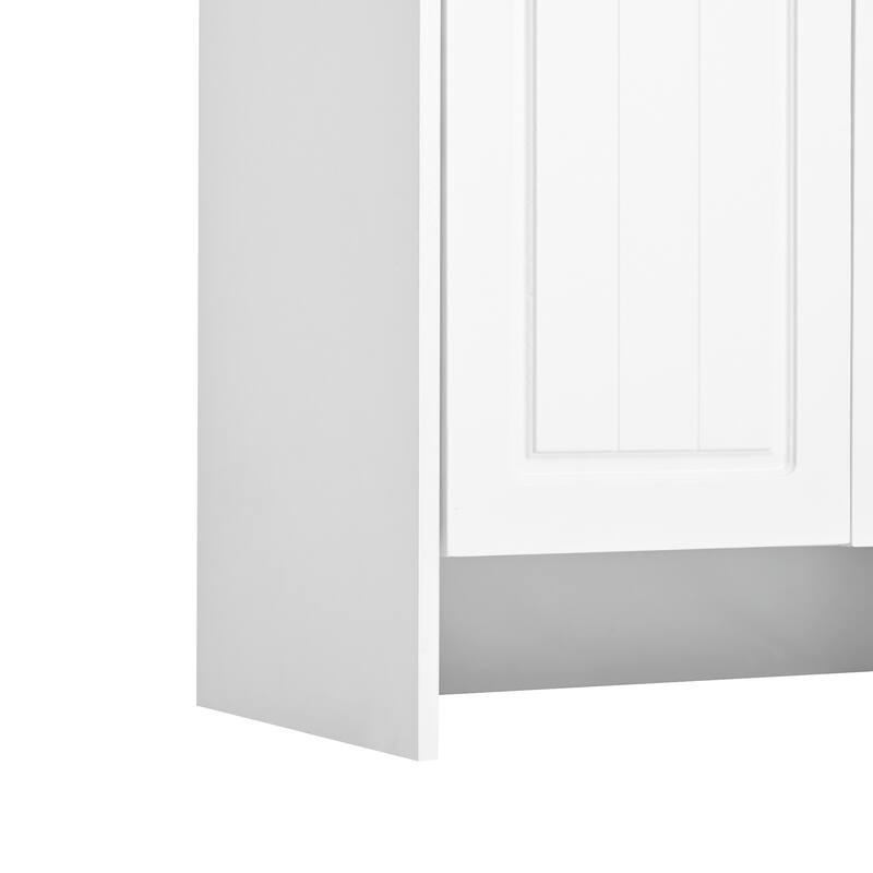 Shoe and Coat Cabinet with Drawers Shelves and Metal Hooks - 51.2" D x 13.8" W x 78.7" H