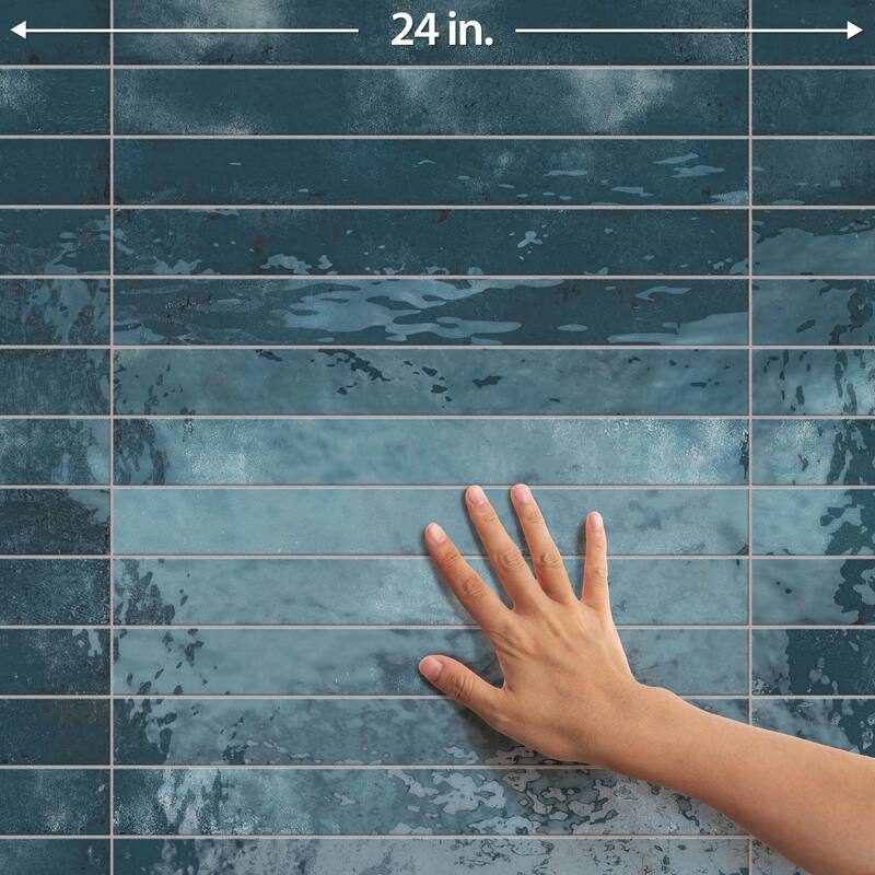 Merola Tile Scottsdale Blue 1-7/8" x 17-3/4" Porcelain Floor and Wall Tile