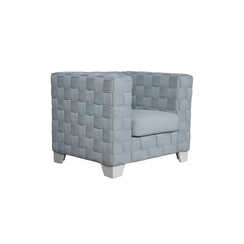 39" Chenille Weaved Upholstered Accent Chair with Tight Back and Seat Cushion for Living Room