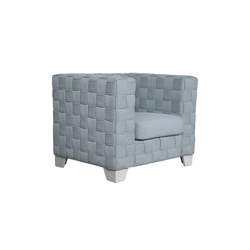 Gray 39" Chenille Weaved Upholstered Accent Chair with Tight Back and Seat Cushion for Living Room