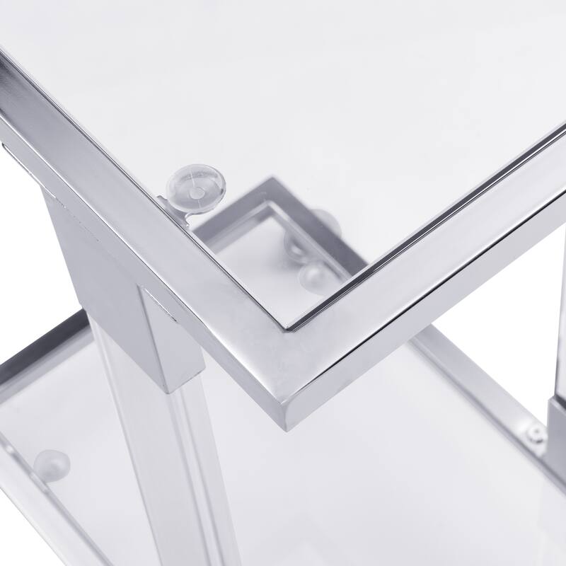 Chrome Glass Side Table Acrylic End Table