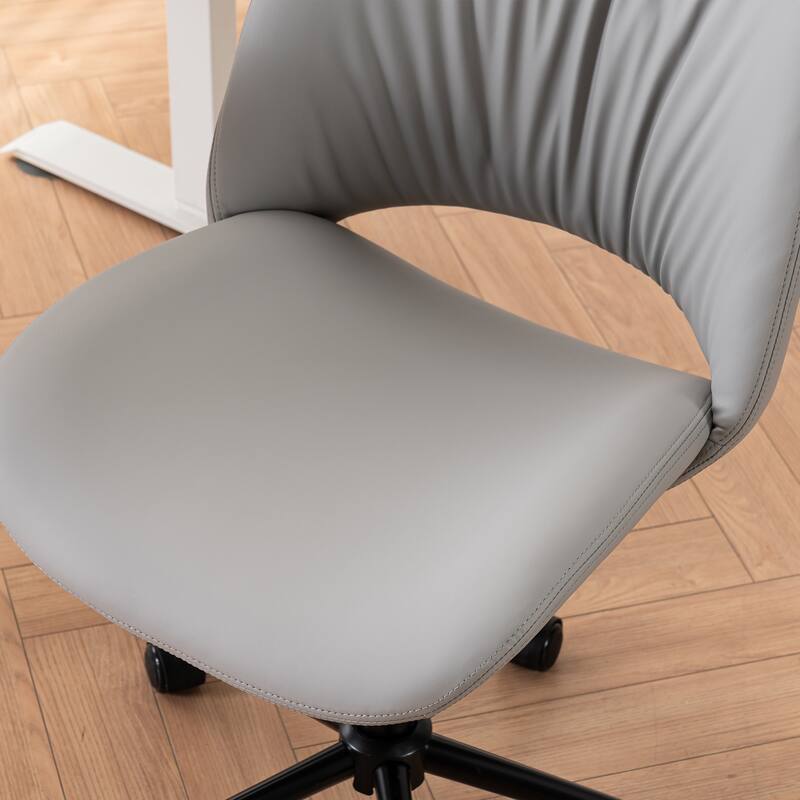 Swivel Armless Ergonomic Office Chair with Wheels