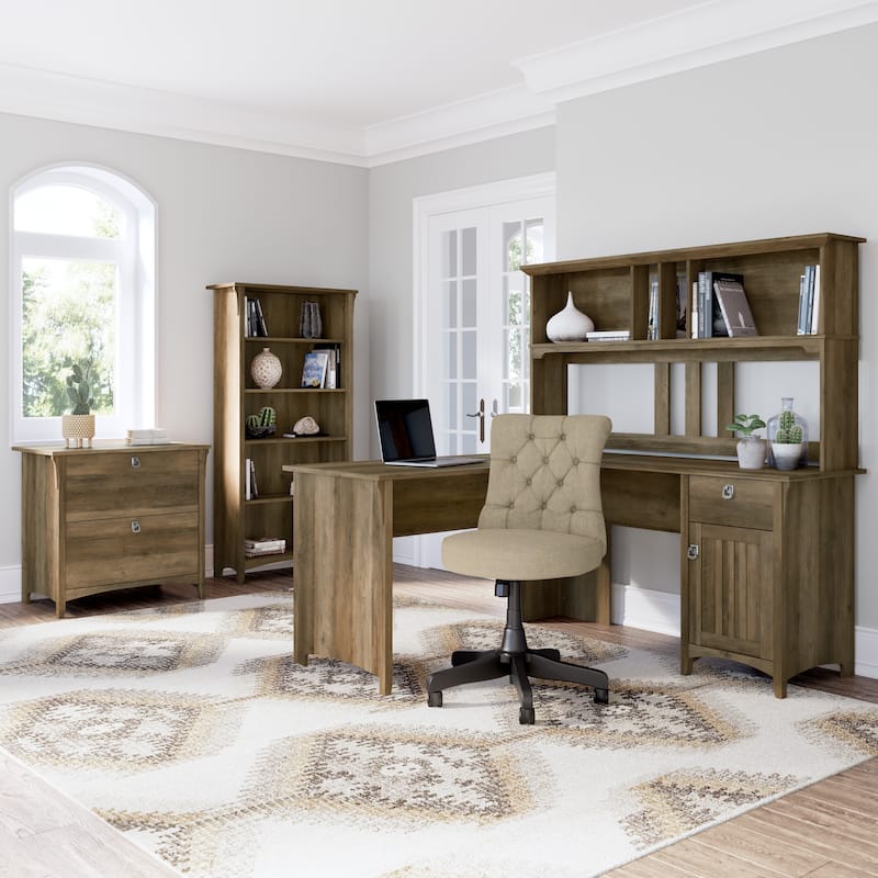 Bush Furniture Salinas Tall 5 Shelf Bookcase with Adjustable Shelves