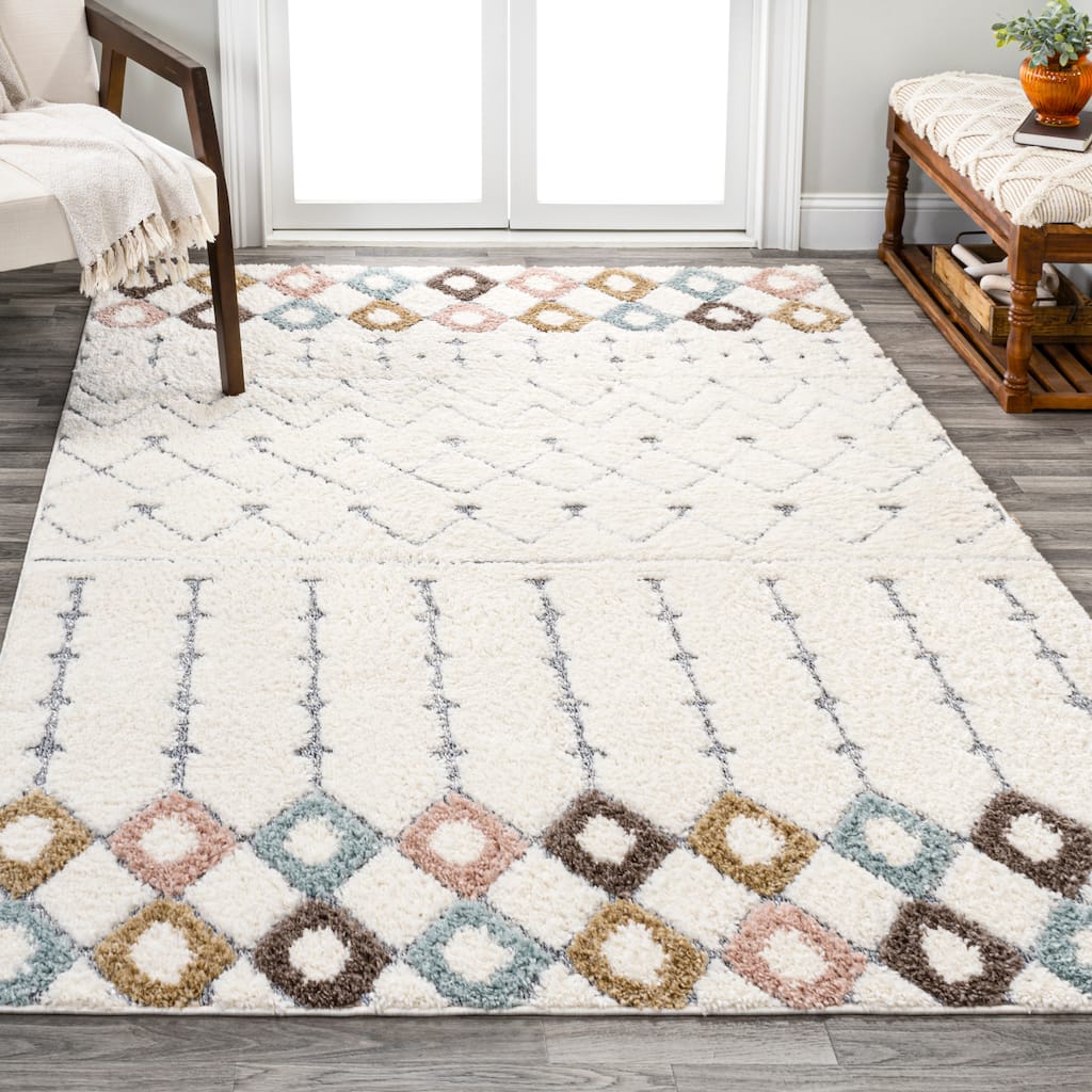 JONATHAN Y Faiza Tropical Leaves Area Rug