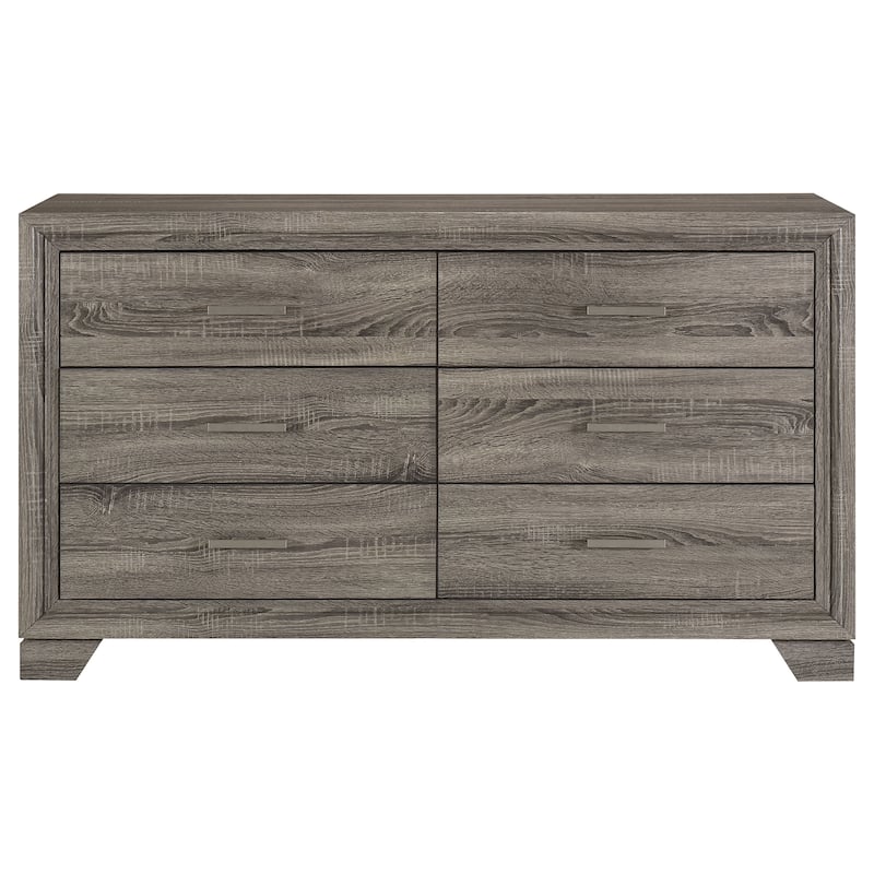 Funston Brown Oak 6-drawer Dresser Cabinet