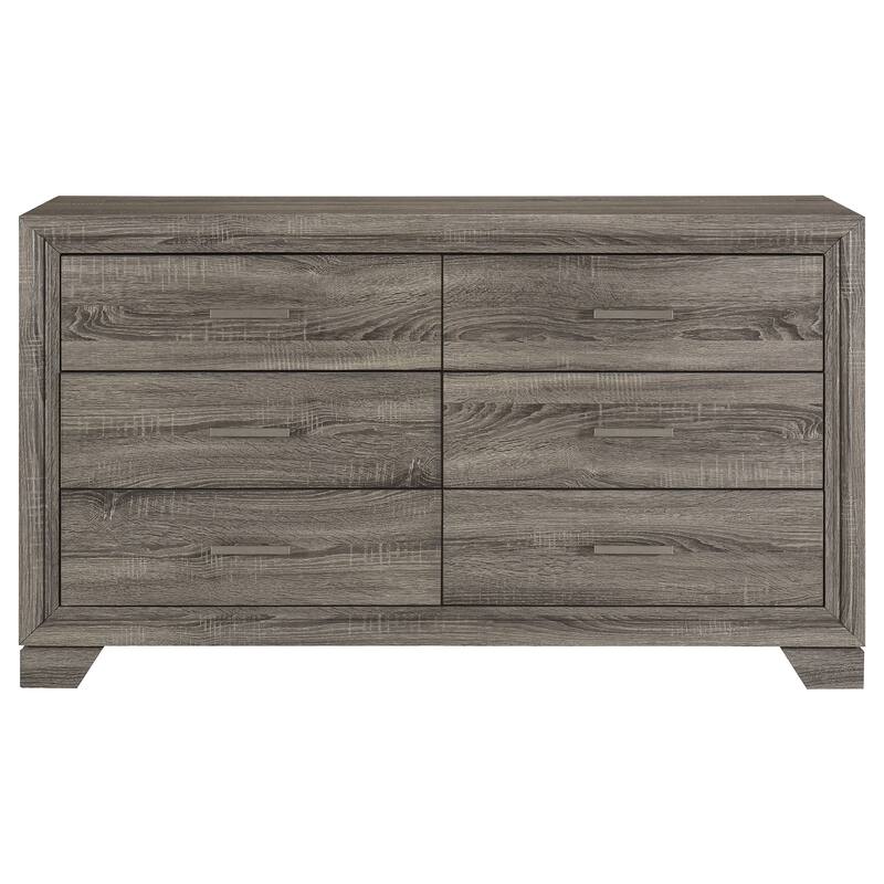 Wright 6-drawer Dresser and Mirror Brown Oak