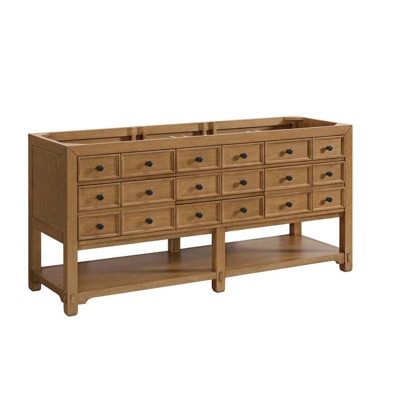 James Martin Vanities 505-V72 Malibu 72" Double Free Standing Vanity - Amber Birch - Wood Finish