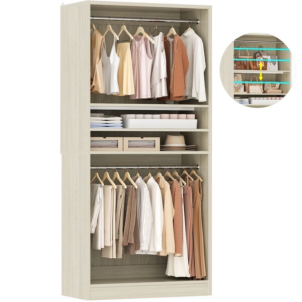 Cimly Freestanding Closet System, Laminate/Wood, 36