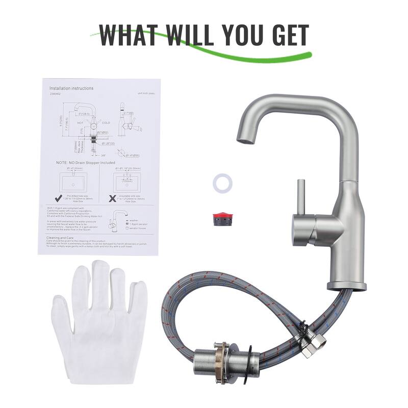 WOWOW Single Handle Bar Faucet With Swivel Spout