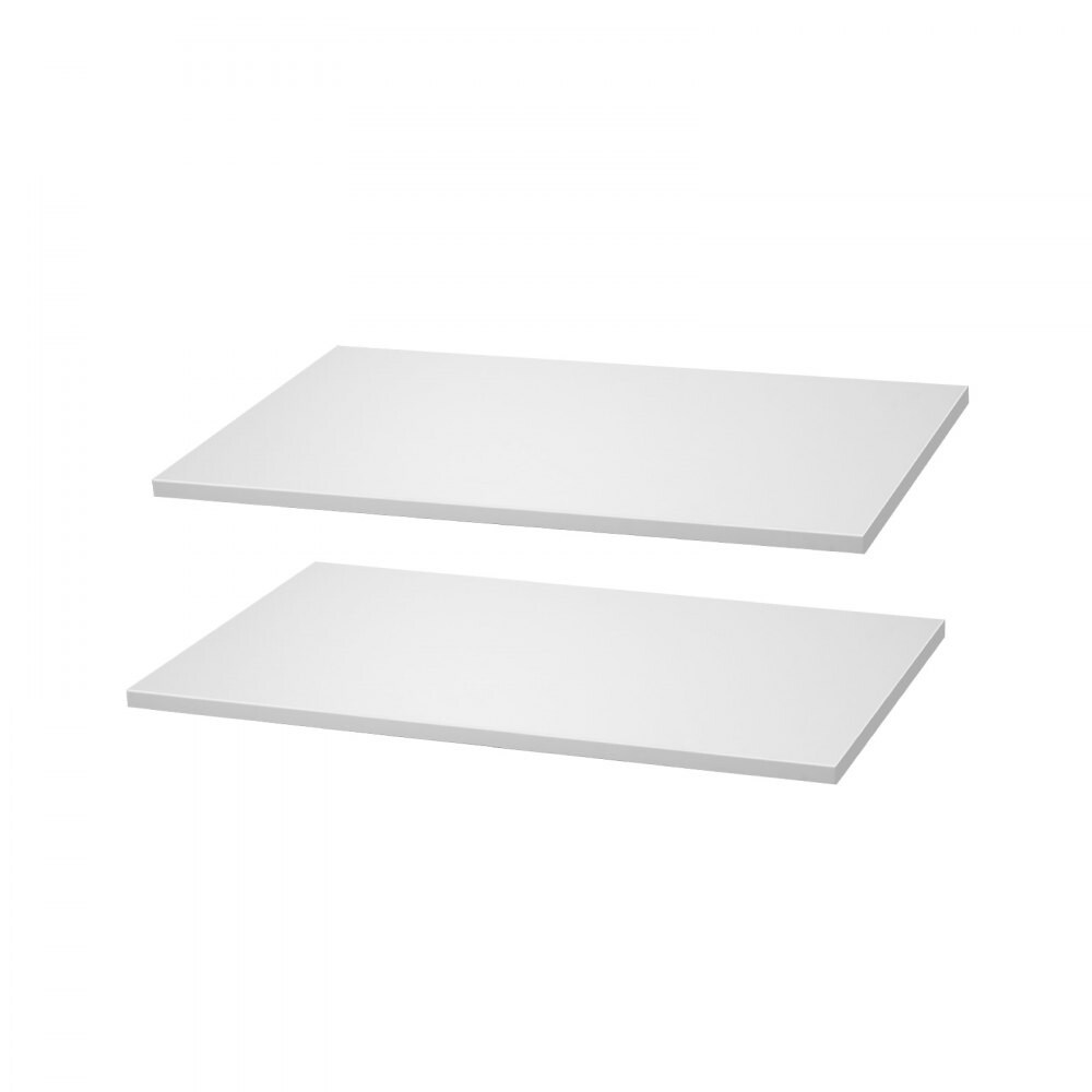 2 Pieces White Particle Board Shelf Melamine-Coated High-Density