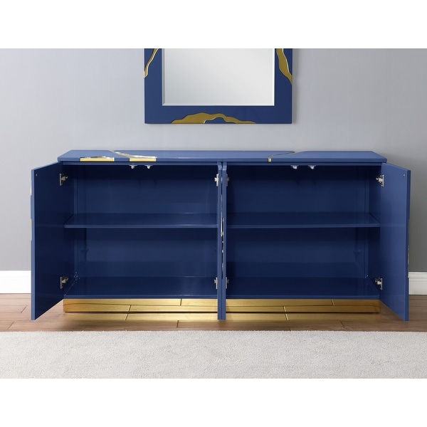 Best Master Furniture 66-Inch Lacquer Poplar Wood 4-Door