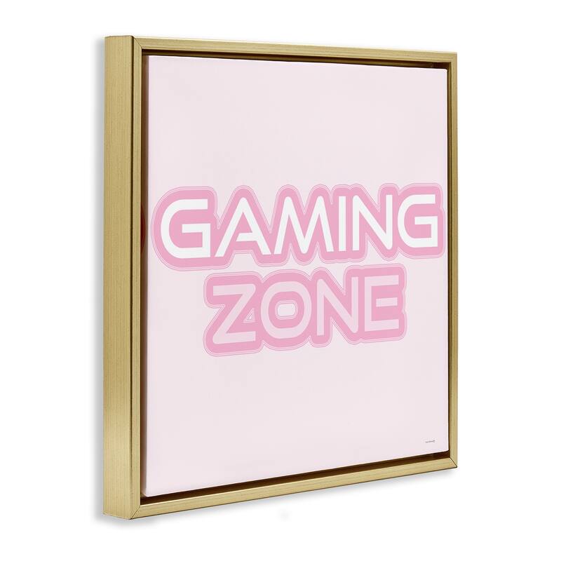Stupell Pastel Pink Gaming Zone Framed Floater Canvas Wall Art Design By Yass Naffas Designs