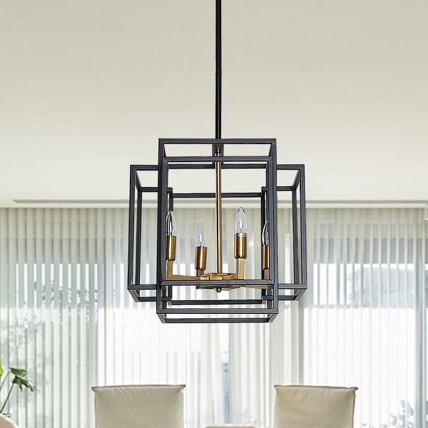 4 light lantern geometric pendant discount