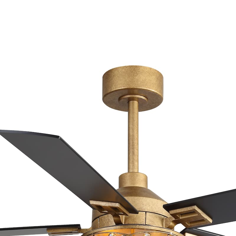 52-inch Reversible 5-Blade Caged Ceiling Fan with Remote and Light Kit